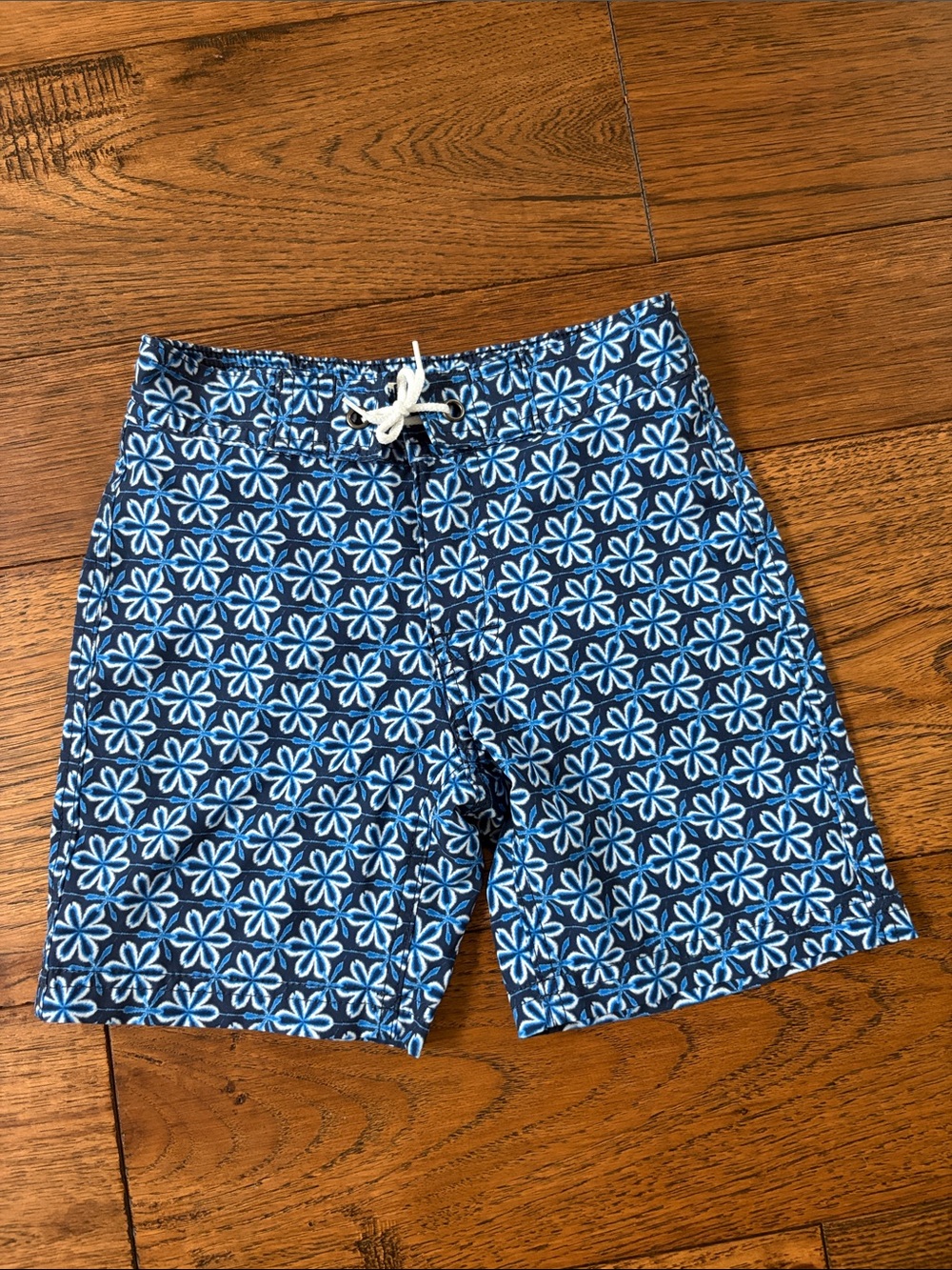 Crewcuts Blue Floral Print Kids Swim Trunks